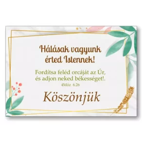 Köszönjük, igés kártya