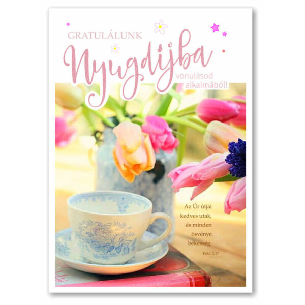 Gratulálunk nyugdíjba vonulásod alkalmából!, igés, borítékos képeslap