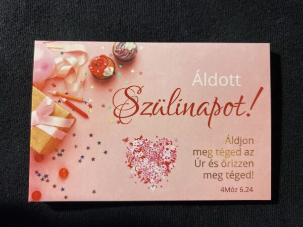 Áldott szülinapot!, igés kártya