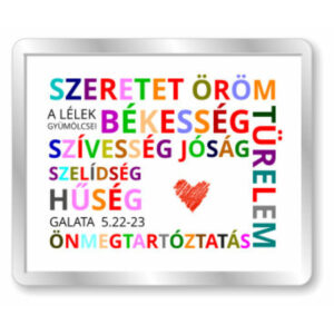 A Lélek gyümölcsei, igés, műanyag hűtőmágnes