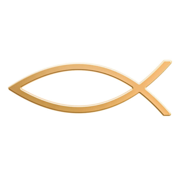 Autó embléma (hal arany színű), ichthys – kicsi