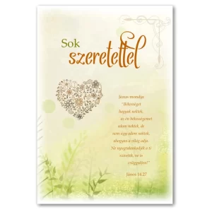 Sok szeretettel, igés, borítékos képeslap