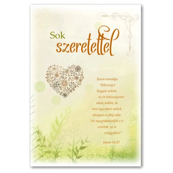 Sok szeretettel, igés, borítékos képeslap