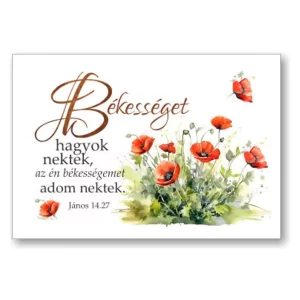 Békességet hagyok nektek, igés kártya