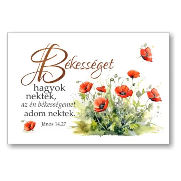 Békességet hagyok nektek, igés kártya