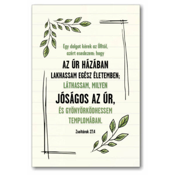 Egy dolgot kérek az Úrtól, igés kártya