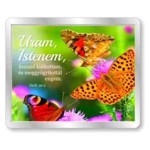 Uram, Istenem, hozzád kiáltottam, és meggyógyítottál engem, igés, műanyag hűtőmágnes