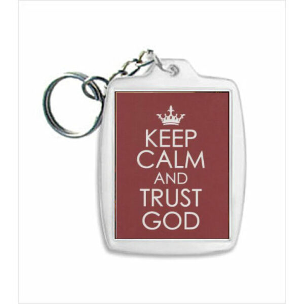 Keep calm and trust God!, műanyag kulcstartó