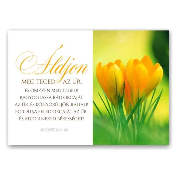 Áldjon meg téged az Úr, igés képeslap