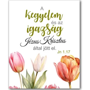 A kegyelem és az igazság Jézus Krisztus által jött el, igés, műanyag kulcstartó
