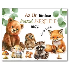 Az Úr türelme hosszú, szeretete nagy, igés, műanyag kulcstartó