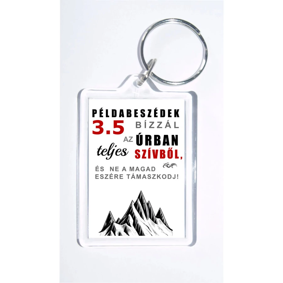 Bízzál az Úrban teljes szívből, igés, műanyag kulcstartó