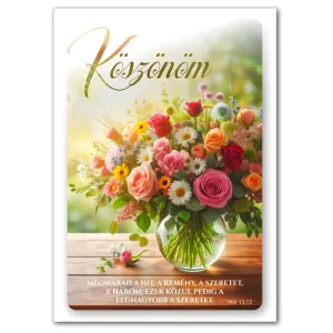 Köszönöm, igés képeslap