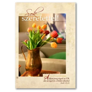 Sok szeretettel, igés, borítékos képeslap