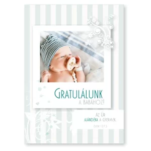 Gratulálunk a babához! (fiú), igés, borítékos képeslap