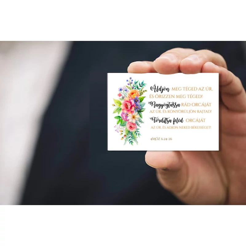 Áldjon meg téged az Úr, és őrizzen meg téged!, igés, műanyag hűtőmágnes