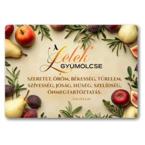 A Lélek gyümölcse, igés, műanyag hűtőmágnes