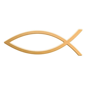 Autó embléma (hal arany színű), ichthys – kicsi
