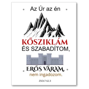 Az Úr az én kősziklám és szabadítóm, igés, műanyag kulcstartó