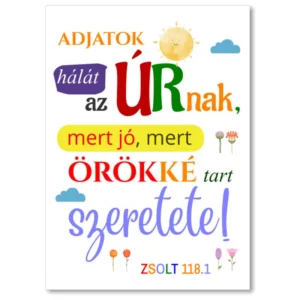 Adjatok hálát az Úrnak, mert jó, igés, műanyag kulcstartó
